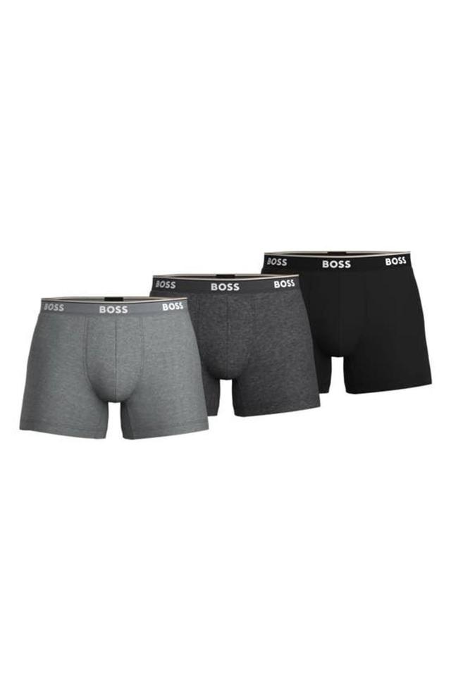 3-pack Power Stretch Cotton Boxer Briefs In Open Grey Product Image