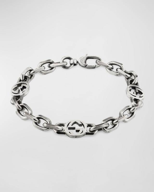 Mens Interlocking G Chain Bracelet, 7.5L Product Image