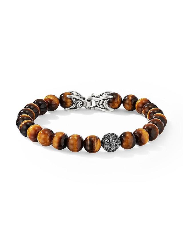 Mens Spiritual Beads Bracelet in Sterling Silver Product Image