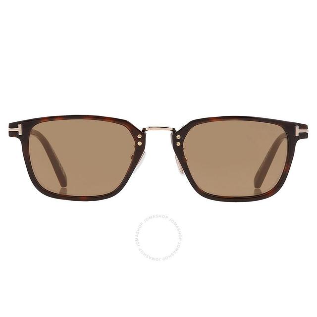 Brown Square Men's Sunglasses Ft1042-d 52e 52 In Gray Product Image