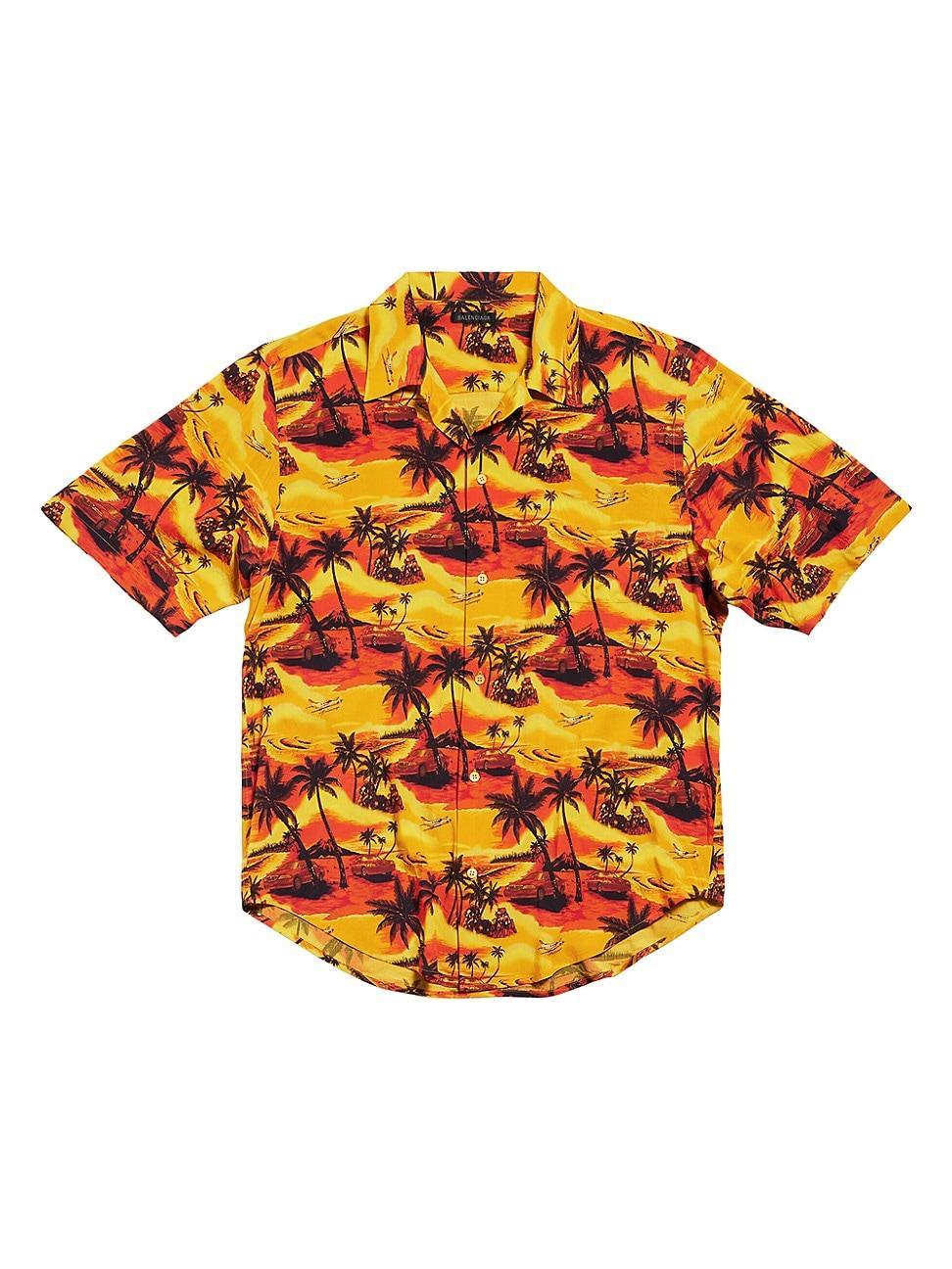 Mens Hawaiian Car Minimal Large Fit Shirt Product Image