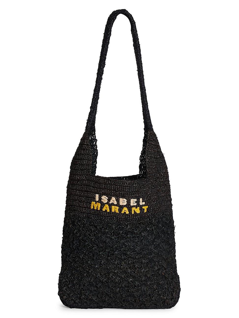 Womens Small Praia Logo Raffia Tote Bag product image