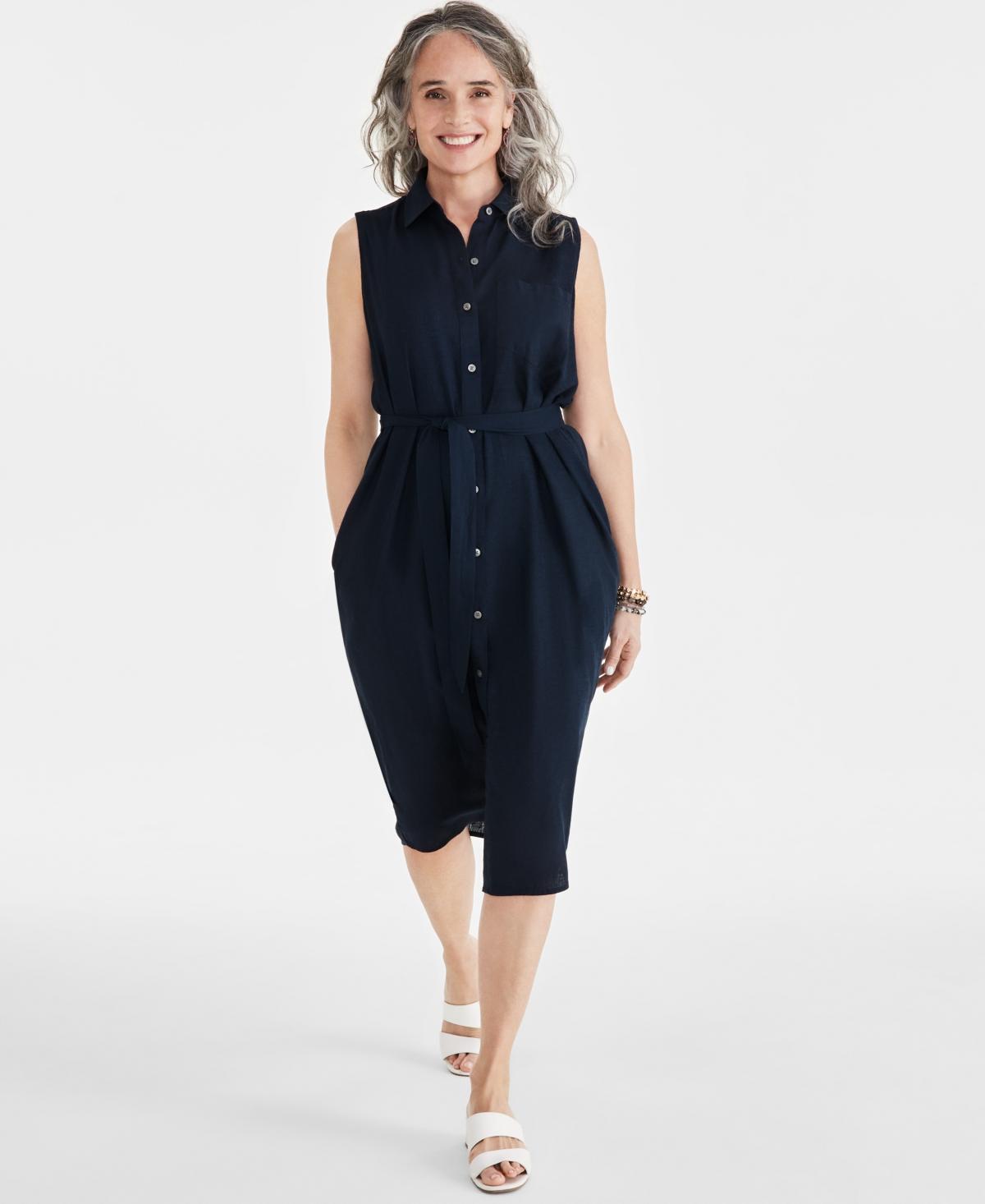 Style & Co Womens Sleeveless Shirtdress, Created for Macys Product Image