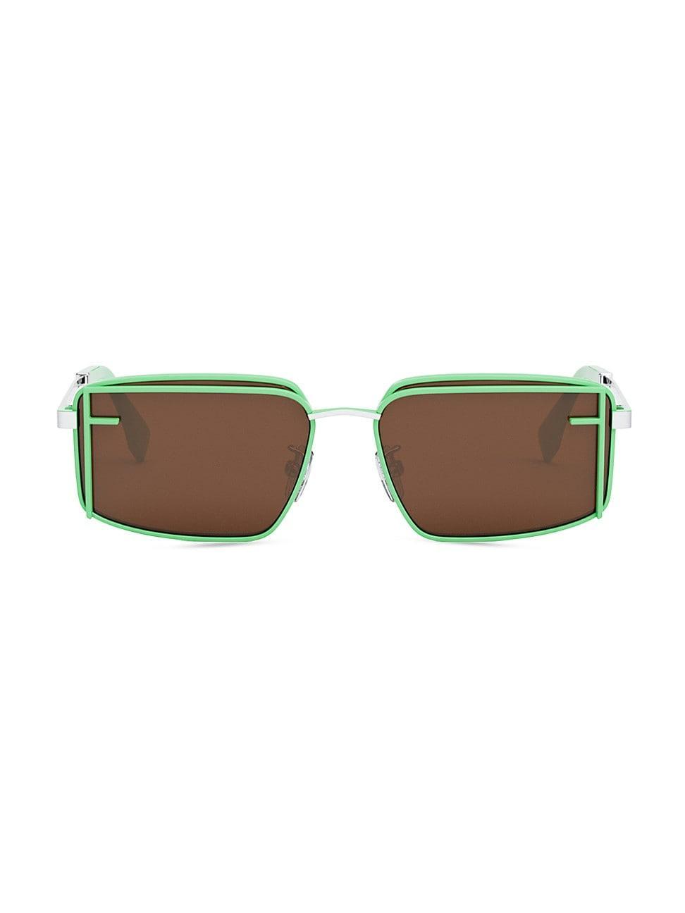 Mens Rectangular Metal Sunglasses Product Image