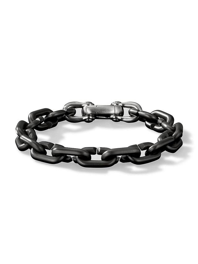 Mens Chain Links Bracelet with Black Titanium Product Image