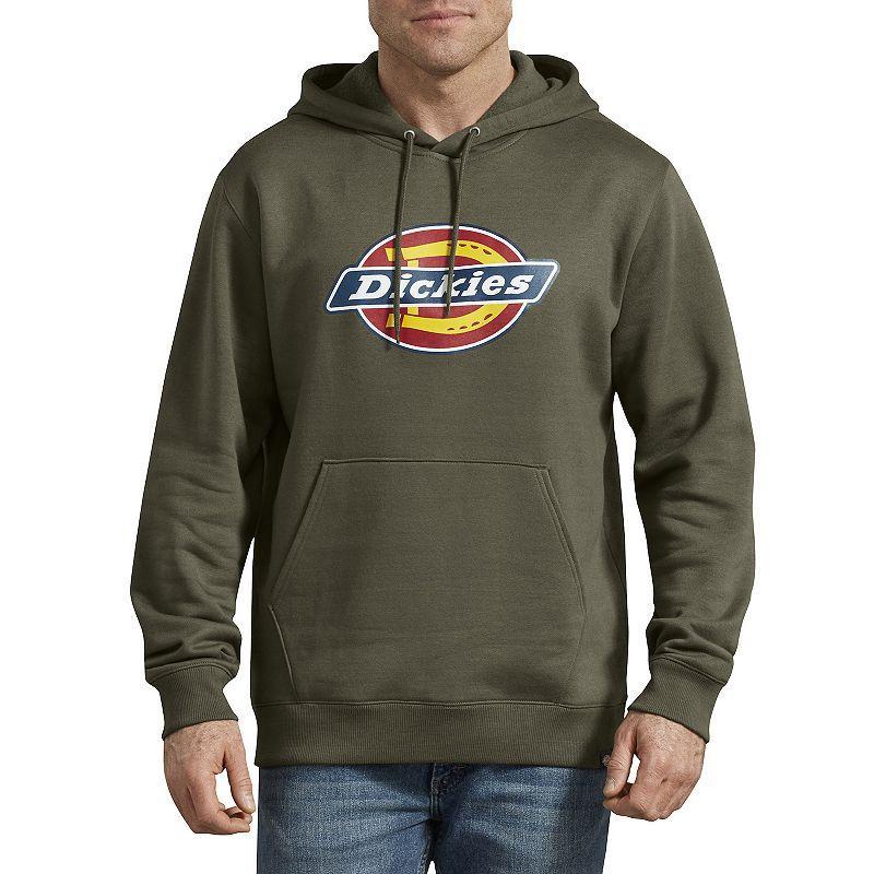 Mens Dickies Logo Fleece Hoodie Green Product Image