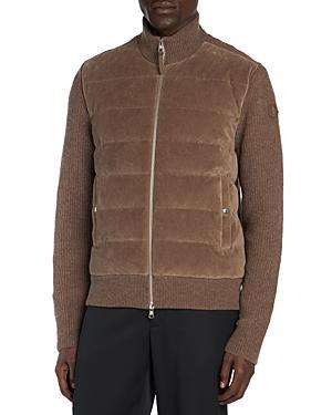 Moncler Grenoble Quilted Hooded Down & Jersey Cardigan Product Image