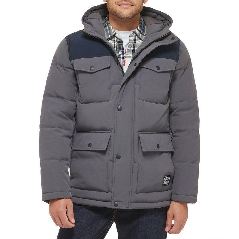 Levis Mens Four Pocket Hooded Parka - Navy Product Image