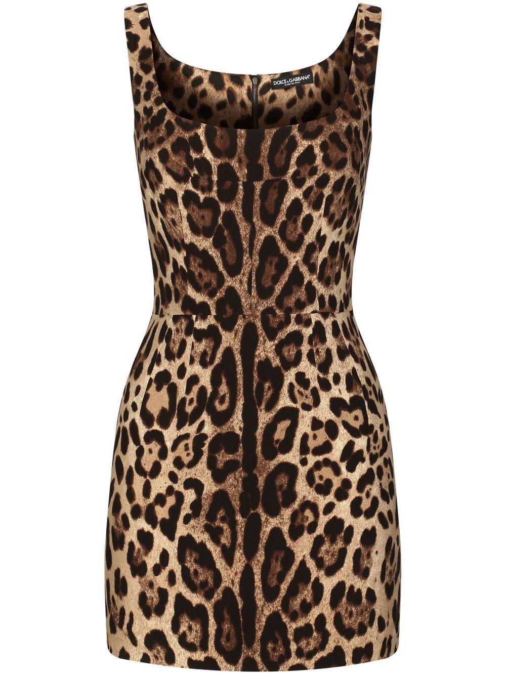 leopard-print sleeveless minidress Product Image