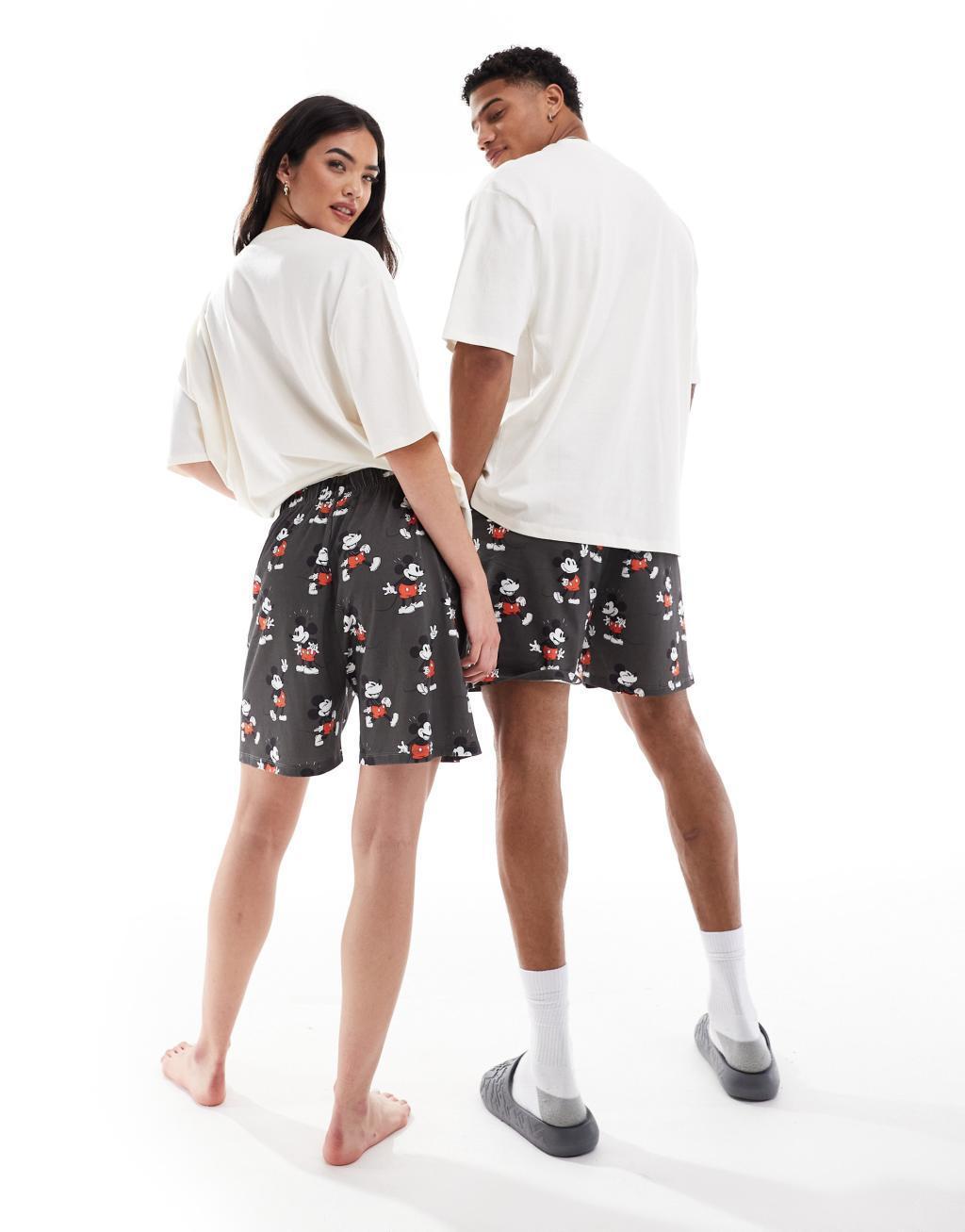 ASOS DESIGN Disney Mickey Mouse pajama set in black Product Image