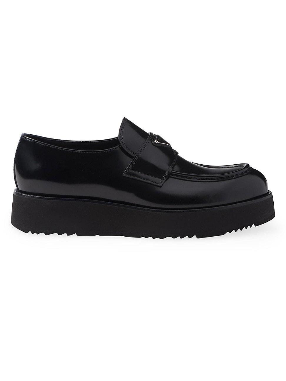 Mens Brushed Leather Loafers Product Image