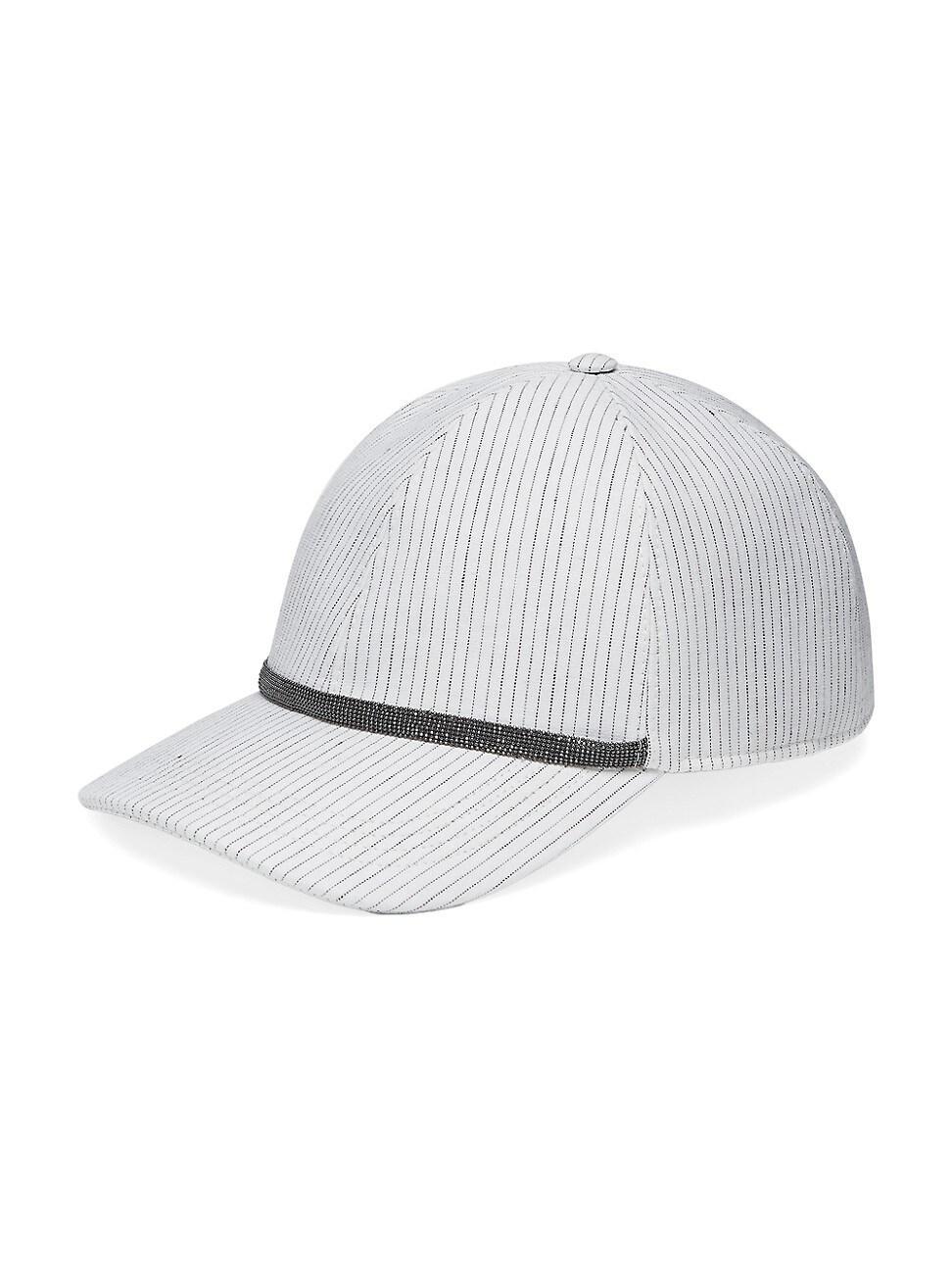 Womens Striped Comfort Linen and Cotton Baseball Cap product image