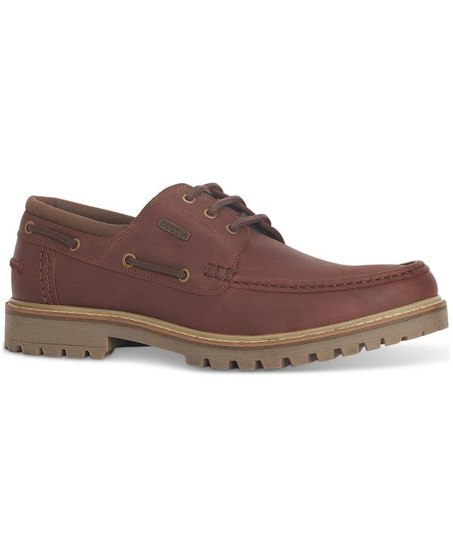 Barbour Mens Basalt Lace-Up Lug-Sole Boat Shoes Product Image