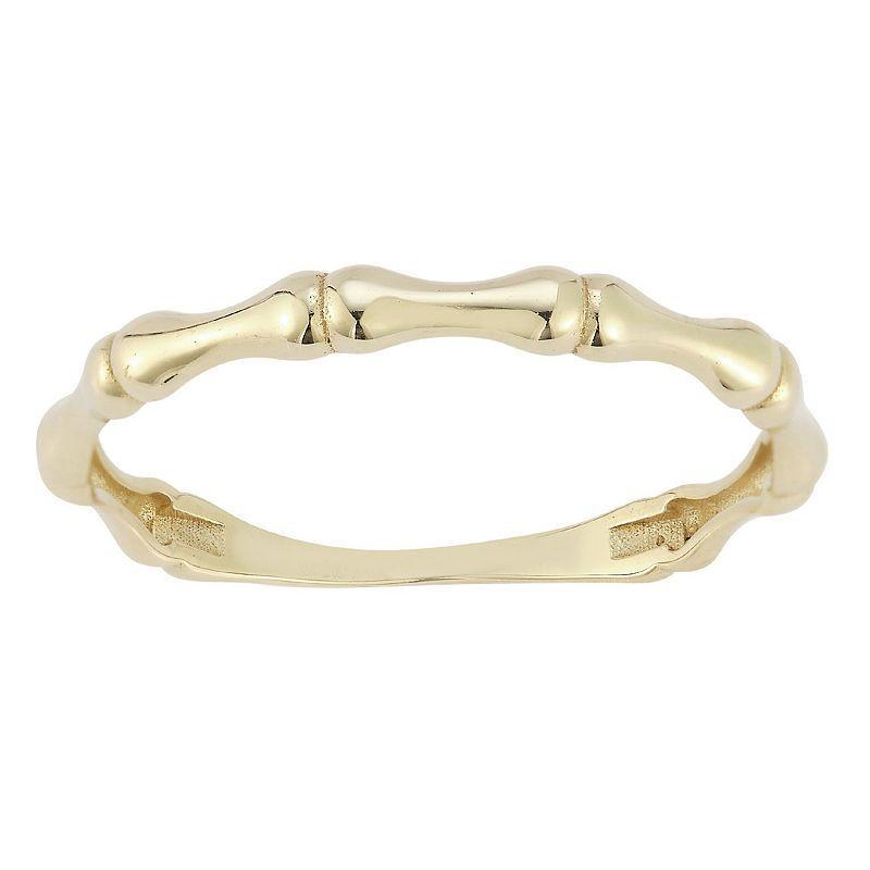 LUMINOR GOLD 14k Gold Bamboo Band Ring, Womens Yellow Product Image