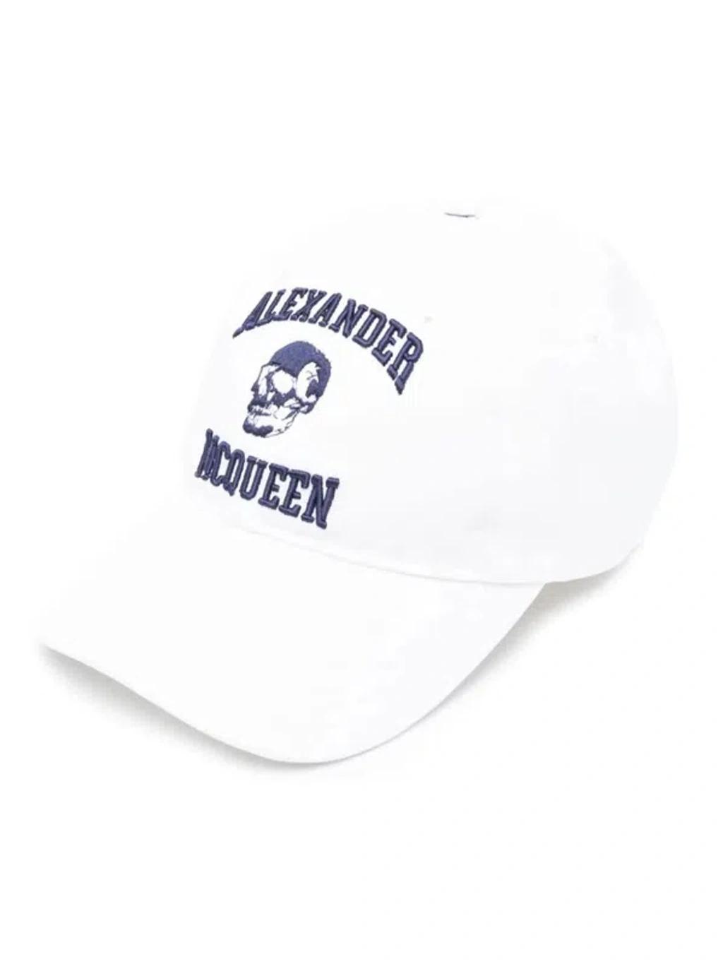 Embroidered-motif Cotton Cap In Weiss Product Image