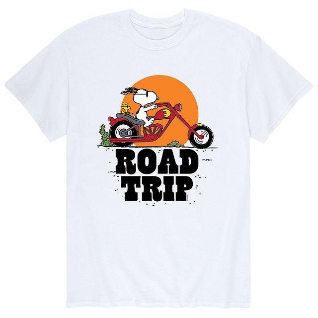 Mens Peanuts Snoopy Road Trip Tee Brt Blue Product Image