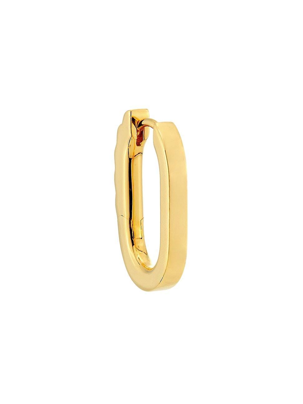 Womens Woods 22K-Gold-Plated Oval Huggie Hoop Earring - Yellow Gold Product Image