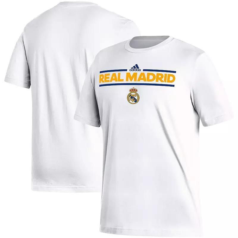 Mens adidas White Real Madrid Dassler T-Shirt Product Image