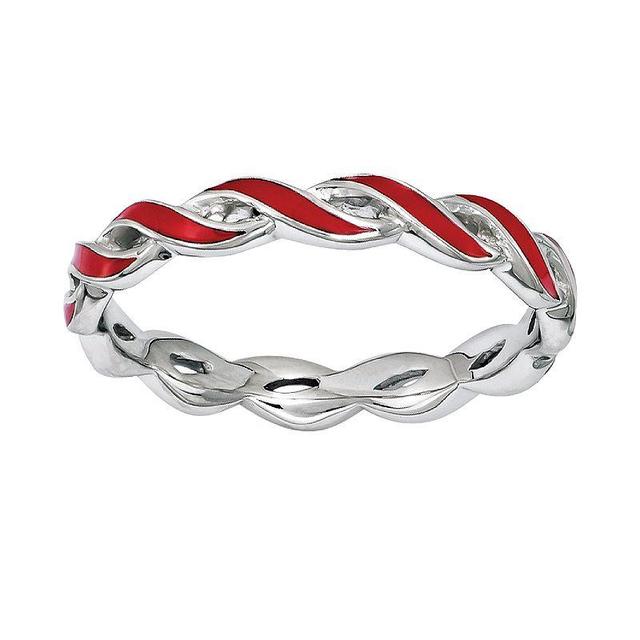 Stacks & Stones Sterling Silver Stack Ring, Womens Red Product Image