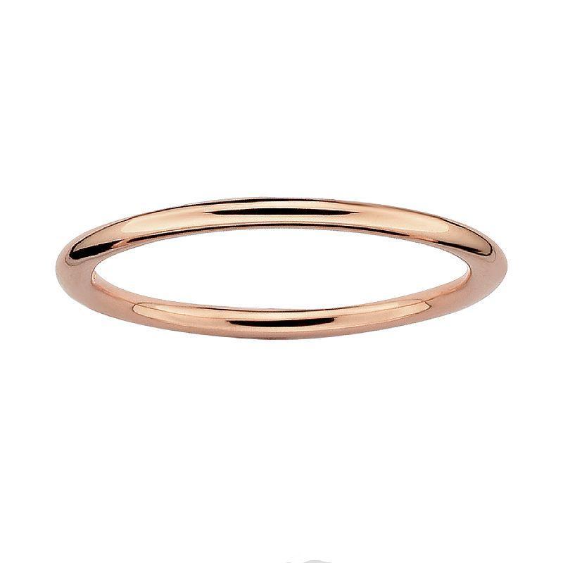 Stacks & Stones 18k Rose Gold Over Silver Stack Ring, Womens Pink Product Image