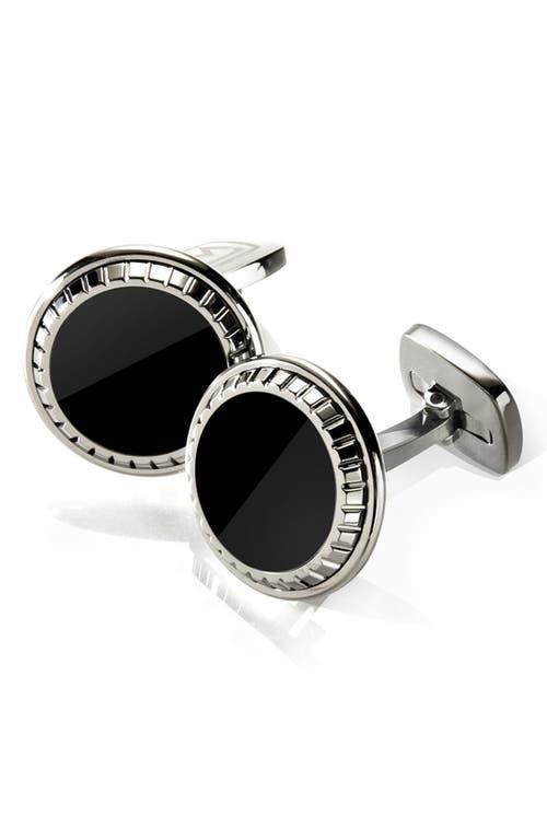 M-Clip(R) Enamel Cuff Links in Stainless Steel/Black at Nordstrom Product Image