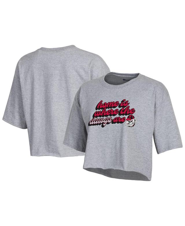 Womens Champion Gray Georgia Bulldogs Boyfriend Cropped T-shirt Product Image