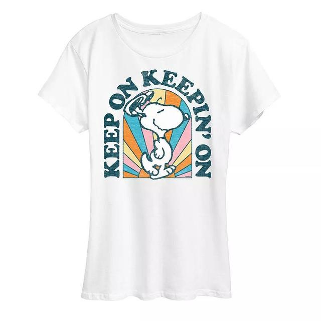 Womens Peanuts Snoopy Keep On Graphic Tee, Girls Product Image