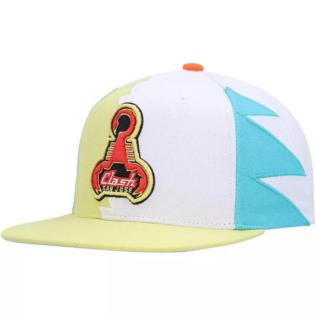 Mens Mitchell & Ness White San Jose Earthquakes Jersey Hook Snapback Hat Product Image