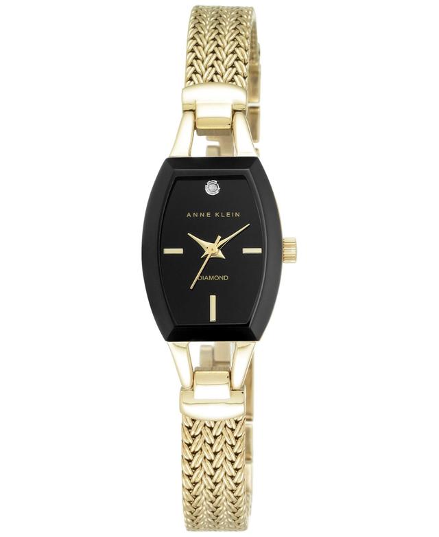 Anne Klein Womens Black Gold-Tone Mesh Bracelet Watch 19mm Ak-2184BKGB Product Image