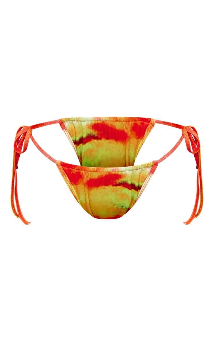 Red Ombre Sunset Print Tie Side Bikini Bottoms Product Image