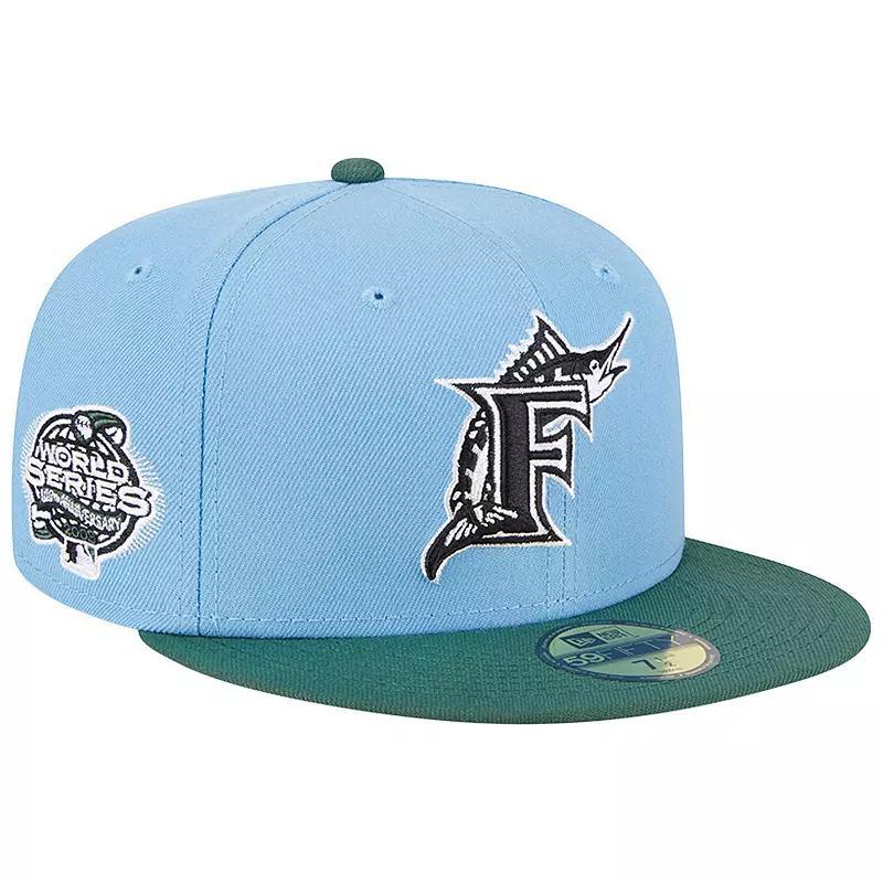 Mens New Era Sky Blue/Cilantro Florida Marlins 2003 World Series Cooperstown Collection 59FIFTY Fitted Hat Product Image