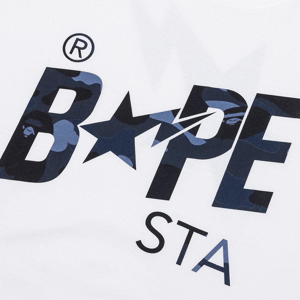 Color Camo Bape Sta Logo Tee - White Male Product Image