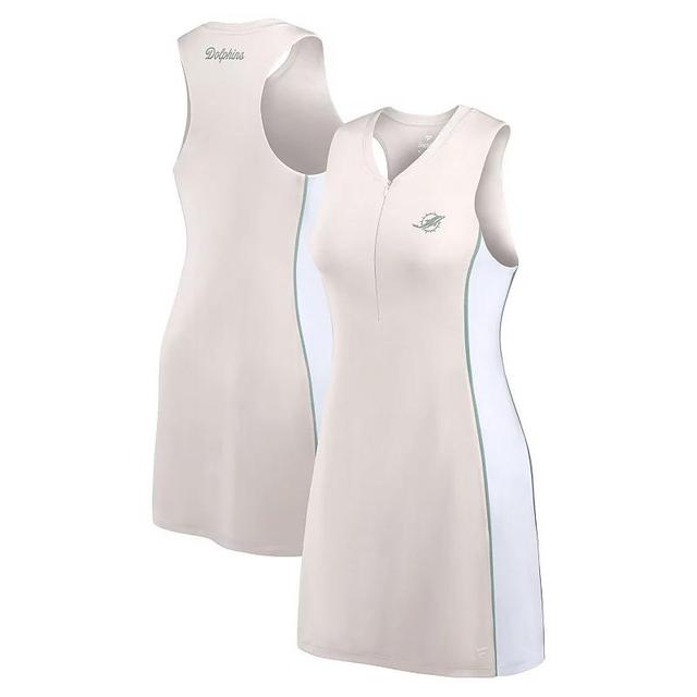 Womens Fanatics Cream Miami Dolphins Studio Boost Athletic Half-Zip Dress Product Image