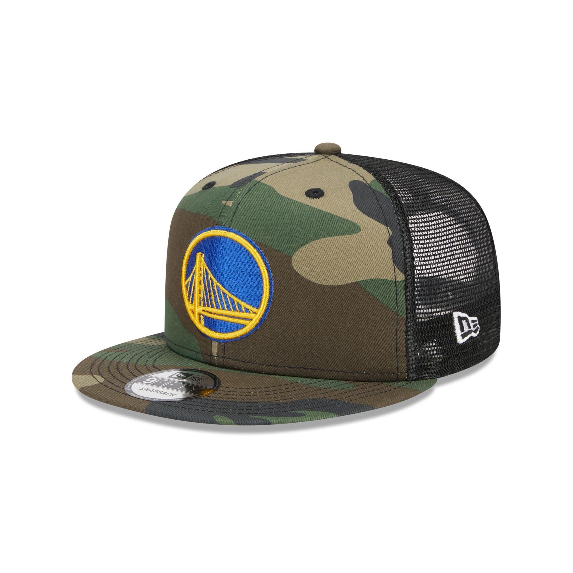 Golden State Warriors Camo 9FIFTY Trucker Snapback Hat Male Product Image