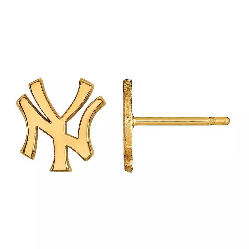 LogoArt 14k Gold New York Yankees Stud Earrings, Womens Product Image