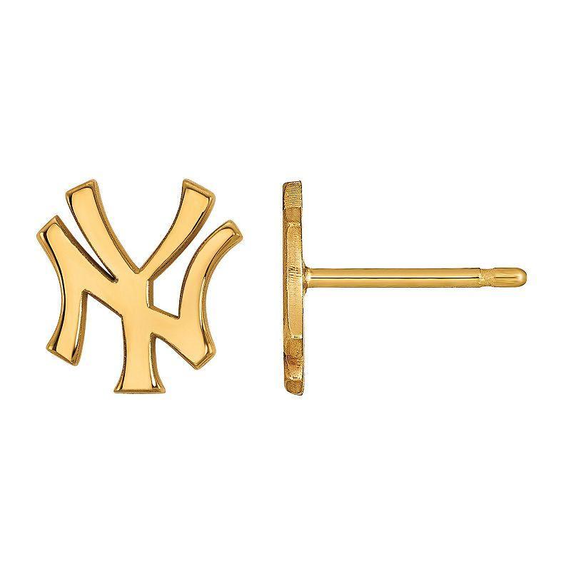 LogoArt 14k Gold New York Yankees Stud Earrings, Womens Product Image