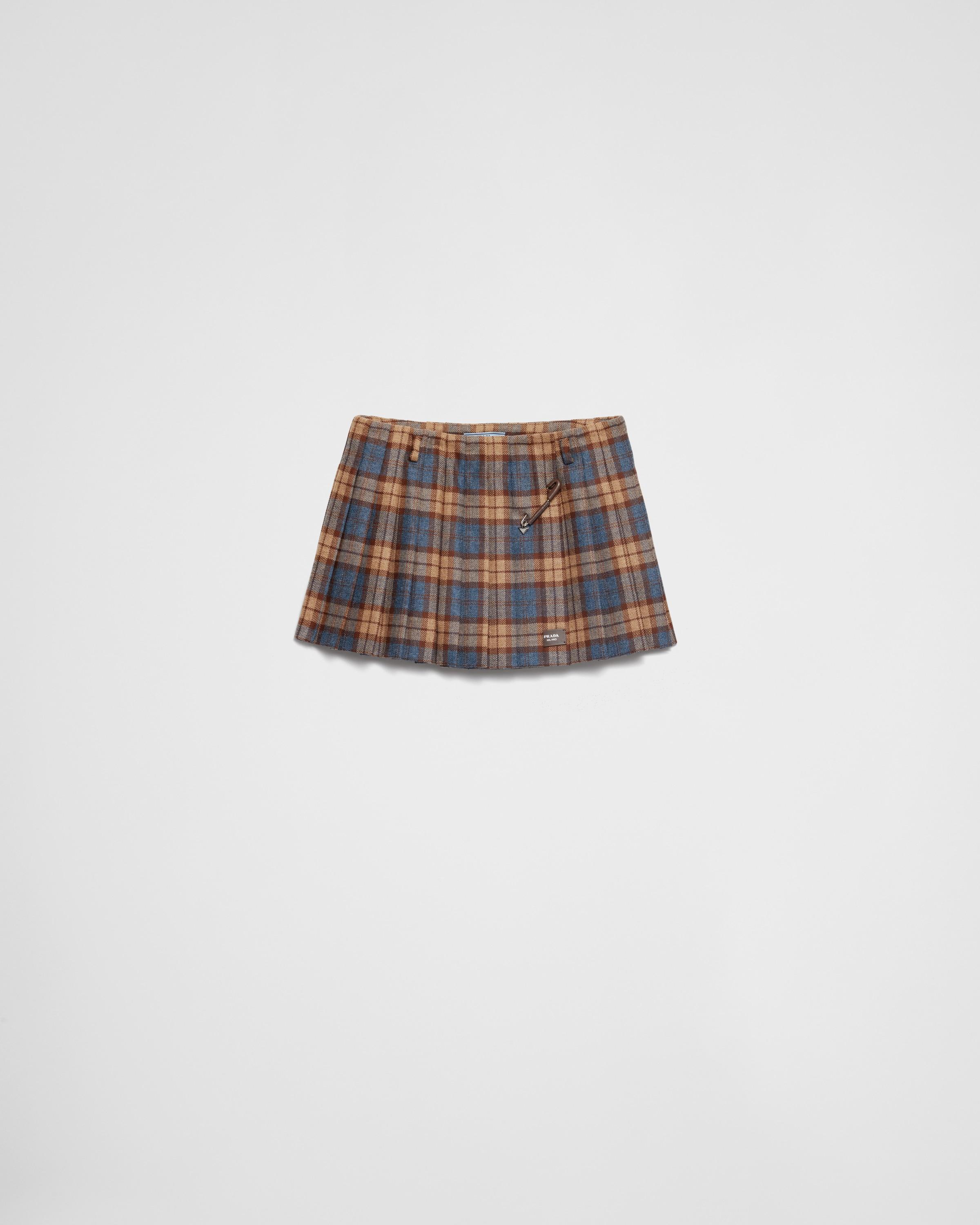 Checked wool twill miniskirt product image