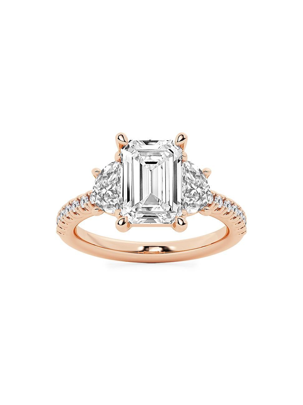 Womens 14K Rose Gold & Emerald-Cut Lab-Grown Diamond Ring/2.75-7.00 TCW Product Image