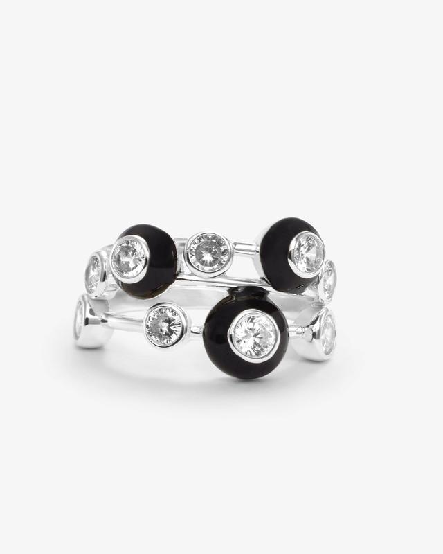 Cloud 9 Black Ring - Silver Product Image