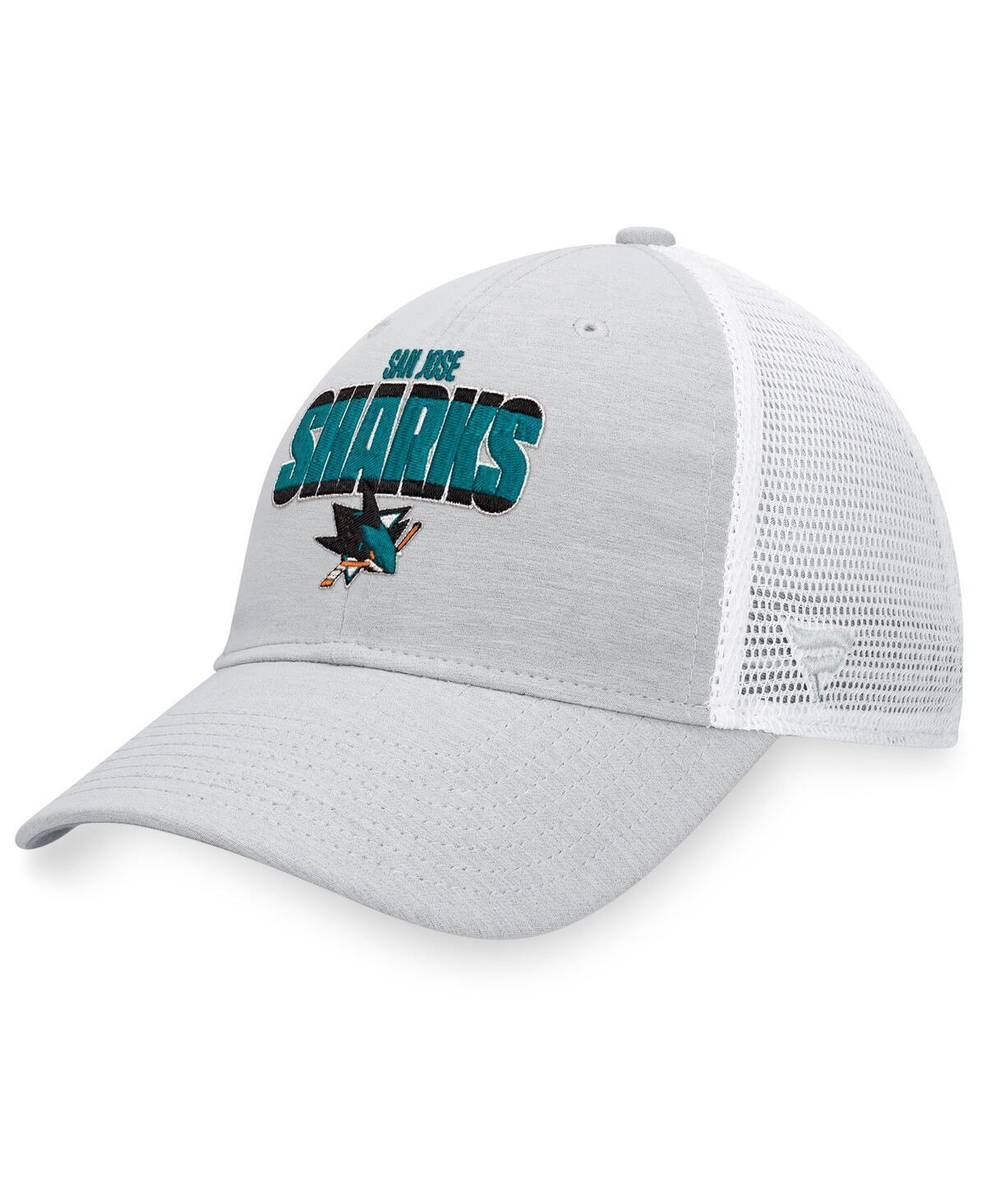 Mens Fanatics Heather Gray San Jose Sharks Team Trucker Snapback Hat - Heather Gray Product Image