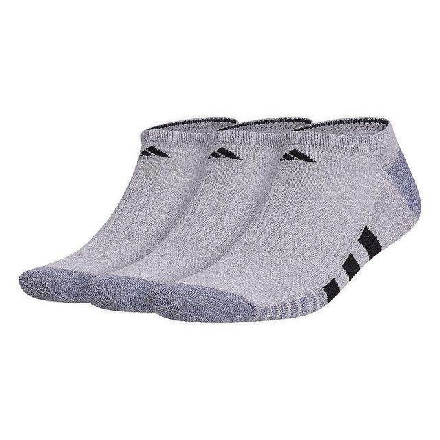 adidas Mens 3-pk. Cushioned No-Show Logo Socks Product Image