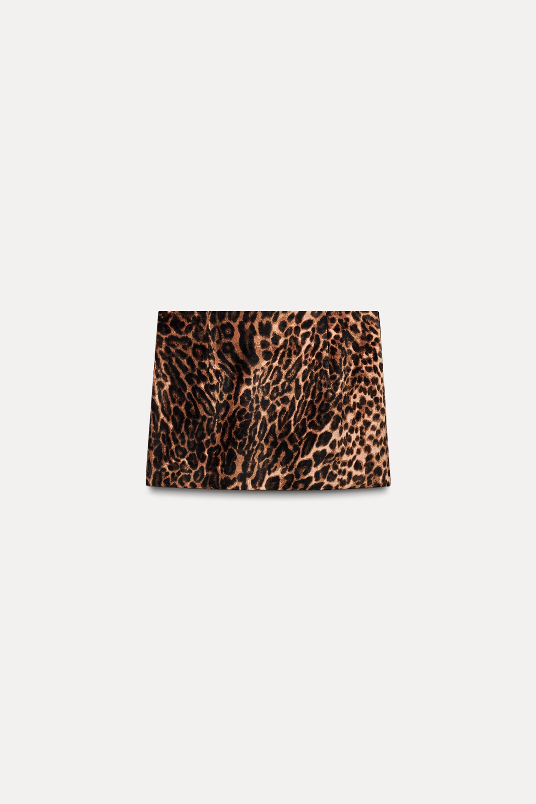 ANIMAL PRINT VELVET MINI SKIRT Product Image