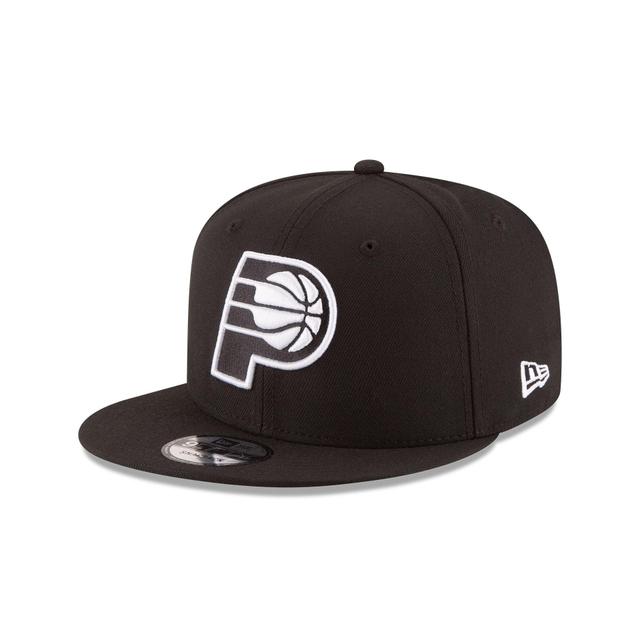 Indiana Pacers Basic Black & White 9FIFTY Snapback Hat Male Product Image