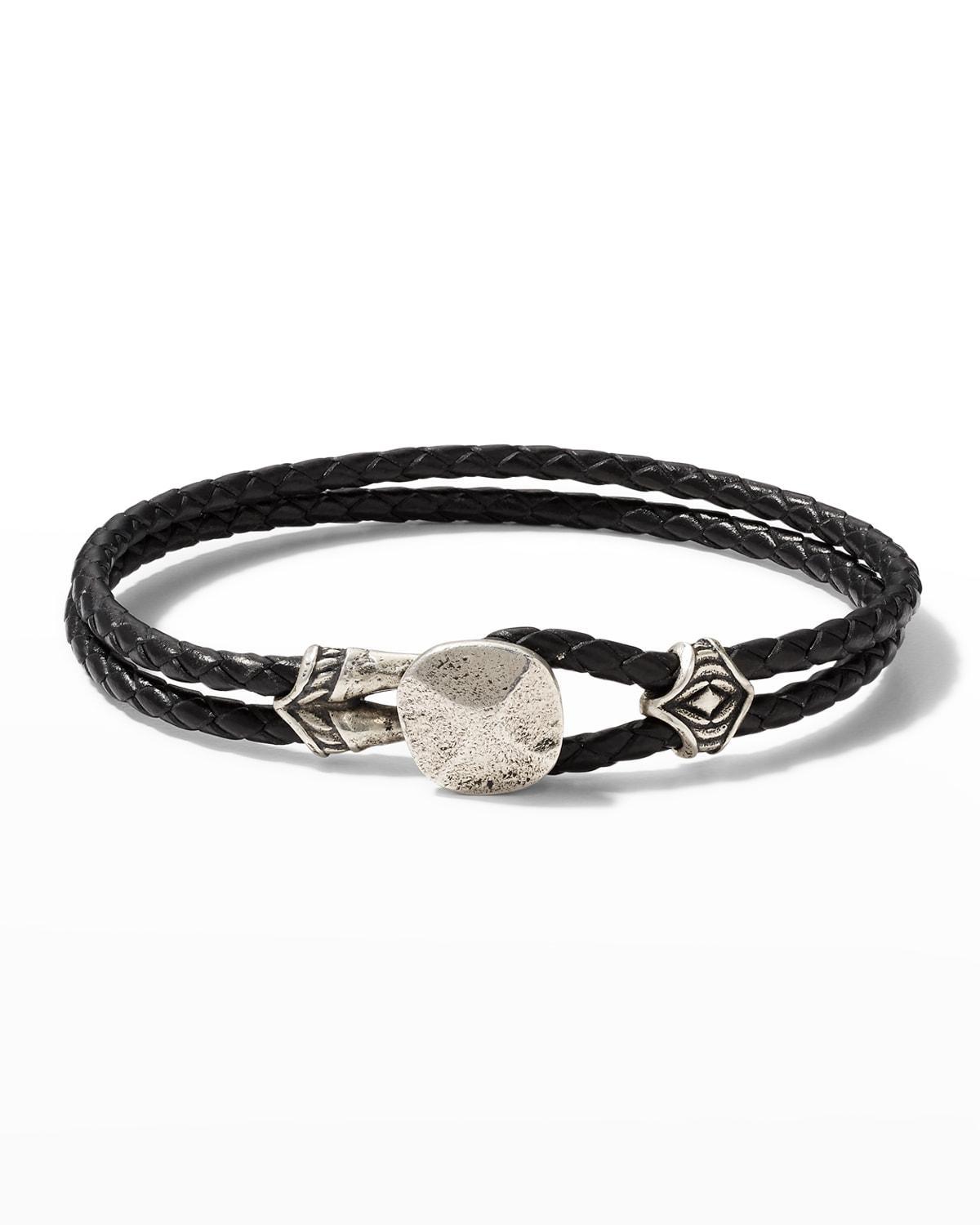 Mens Braided Leather Bracelet Product Image