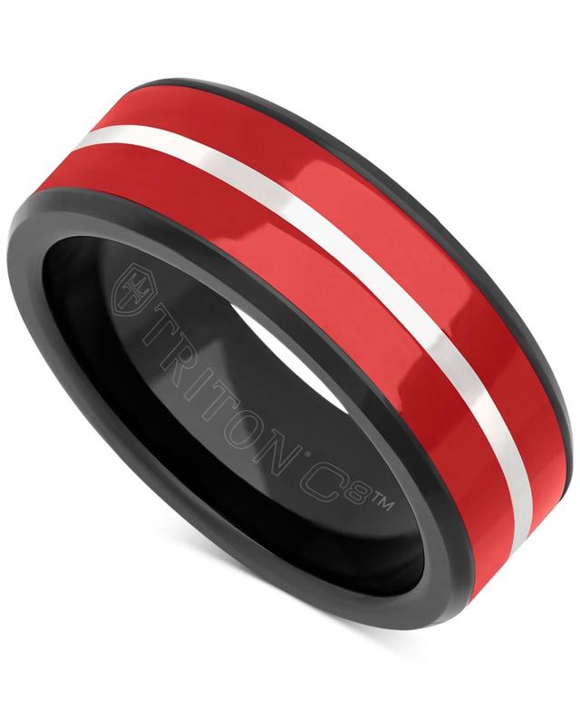 Triton Mens Ceramic Wedding Band in Two-Tone Tungsten Carbide Product Image