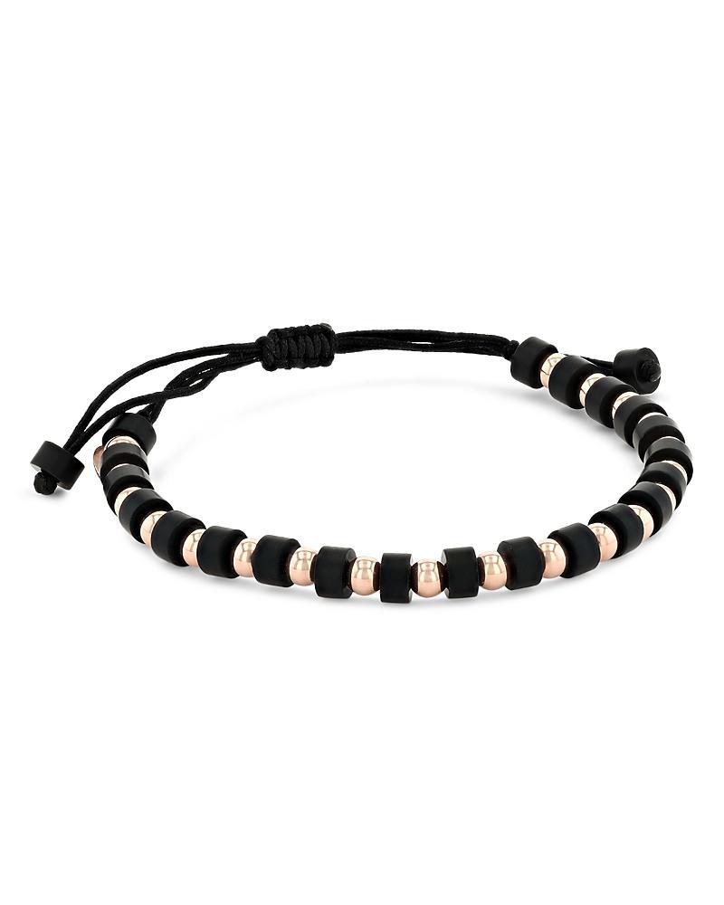 Alberto Milani Mens 18K Rose Gold & Onyx Beaded Bracelet Product Image