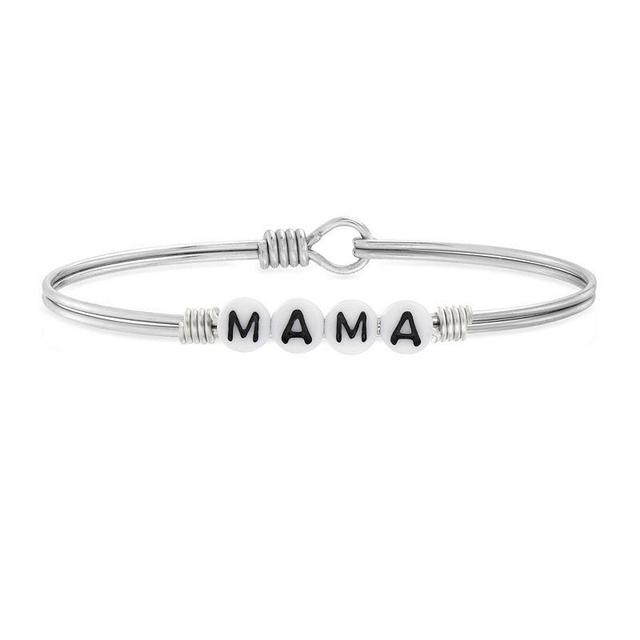 Luca + Danni Mama Letter Bead Bangle Bracelet, Womens Silver Tone Product Image