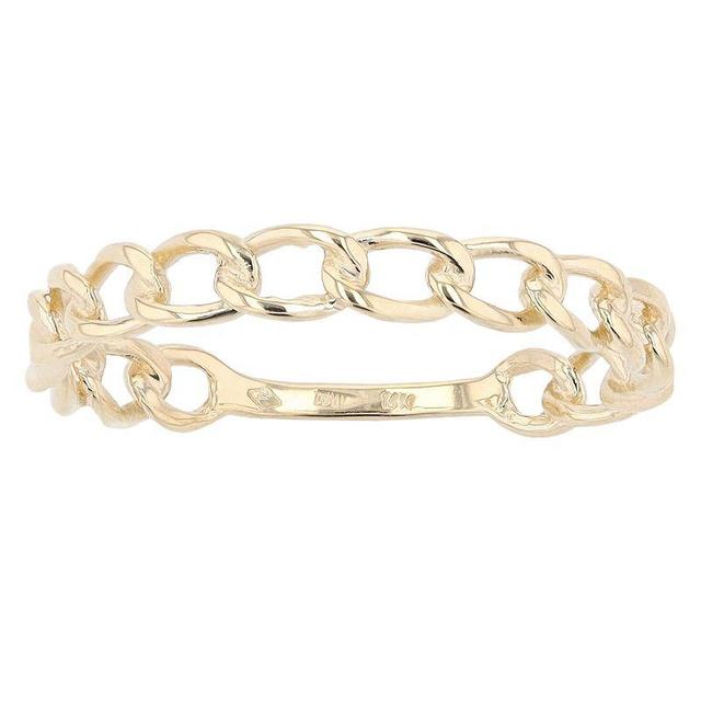 Au Naturale 14k Yellow Gold 3.2mm Curb Link Ring, Womens 14k Gold Product Image