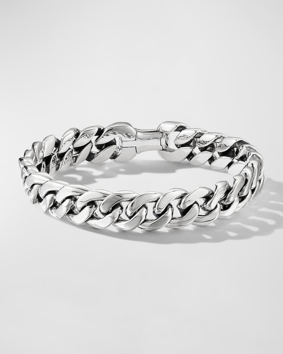 Mens Curb Chain Bracelet in Sterling Silver Product Image