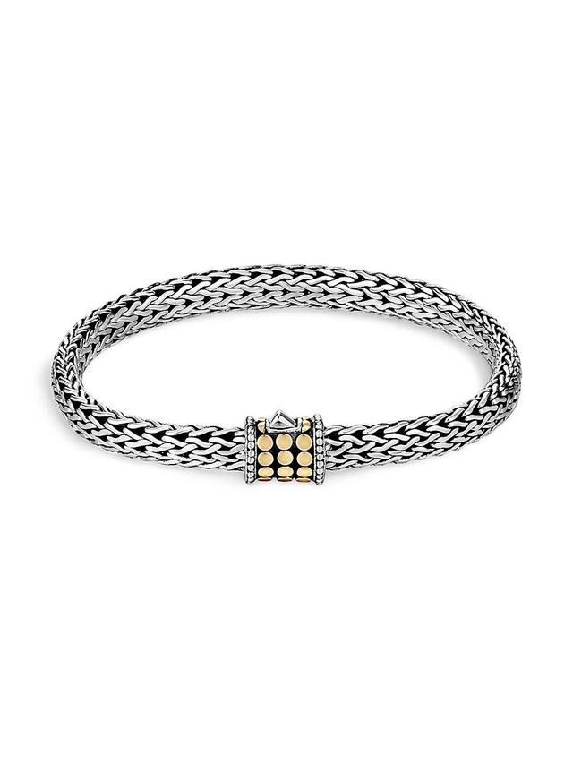 Womens Dot Deco 18K Gold & Sterling Silver Bracelet Product Image